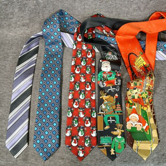 Men's Polyester Ties Lot Of 5  Various Designers And Colors. - Picture 2 of 4